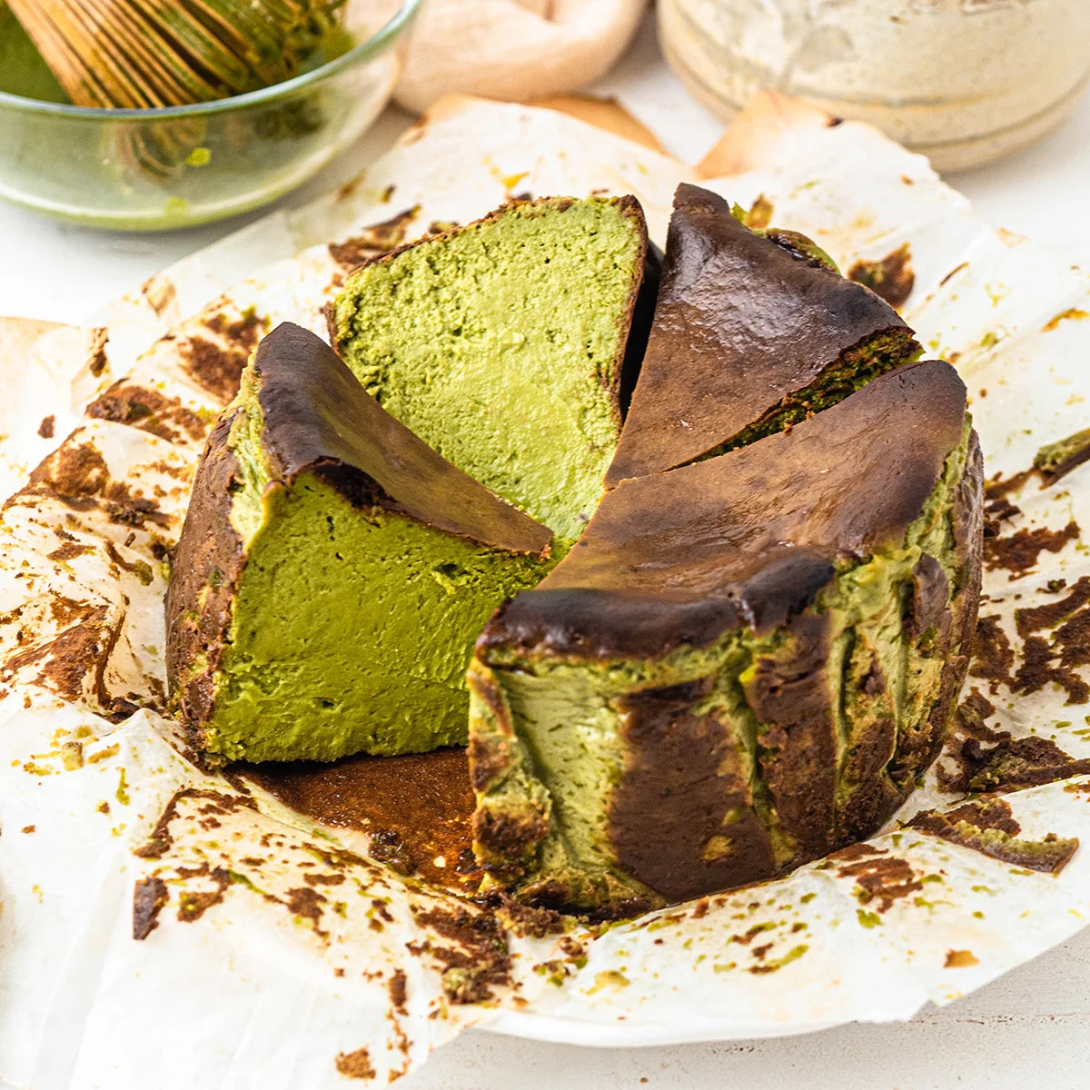 Burnt Matcha Cheesecake